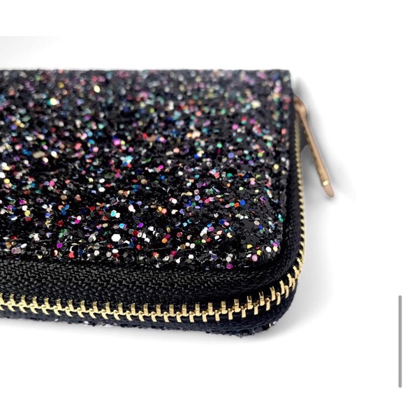 Amazing black glitter women’s fancy elegant holiday wedding wallet - Picture 6 of 9